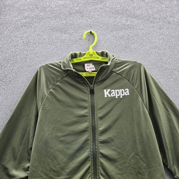 Kappa Men Jacket LARGE Green Track Jacket Logo Graphic Activewear Gorpcore - Picture 6 of 11